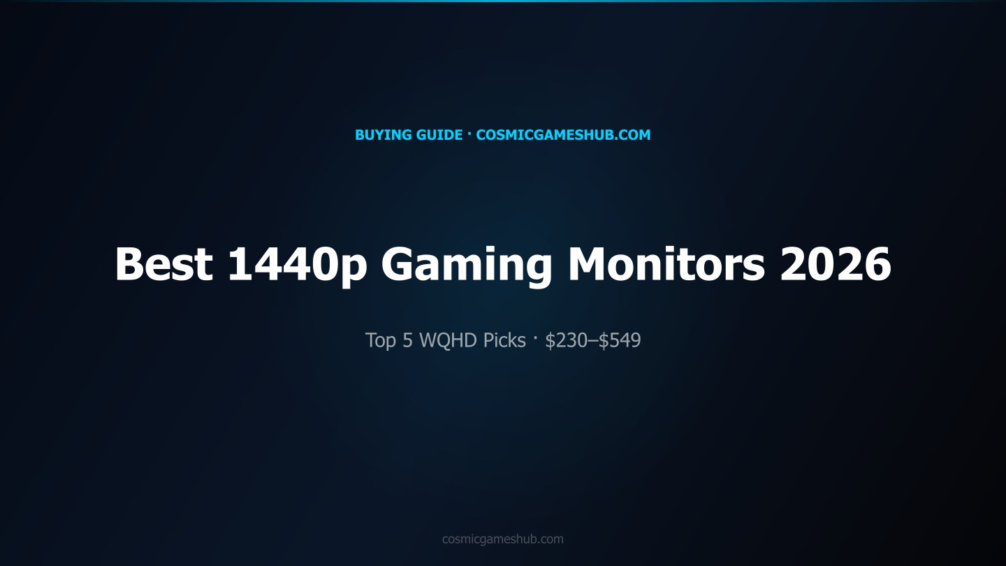 Best 1440p gaming monitors 2026 — five WQHD picks on a desk