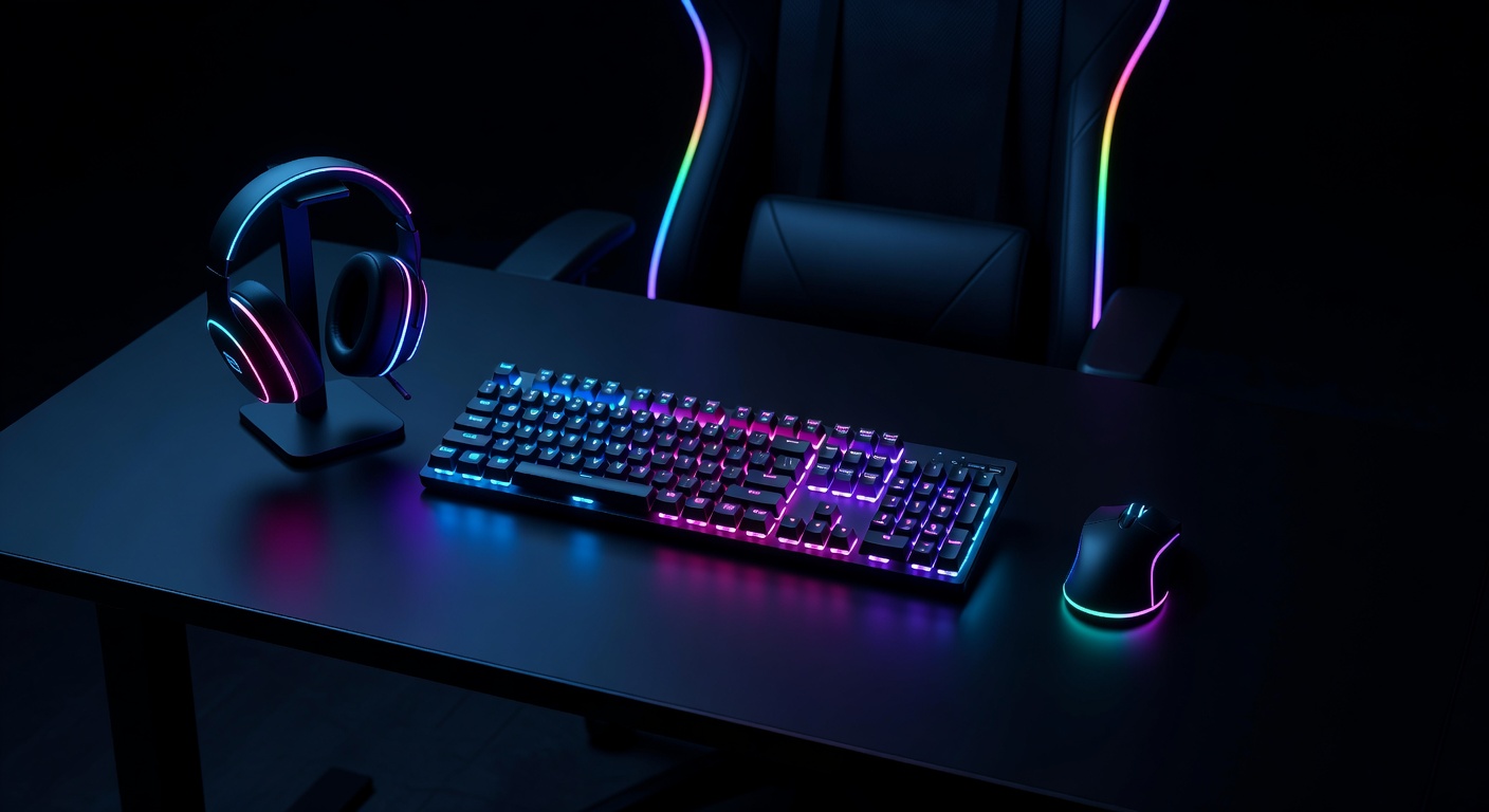 Complete gaming setup under $500 — headset, mouse, keyboard, chair, and monitor