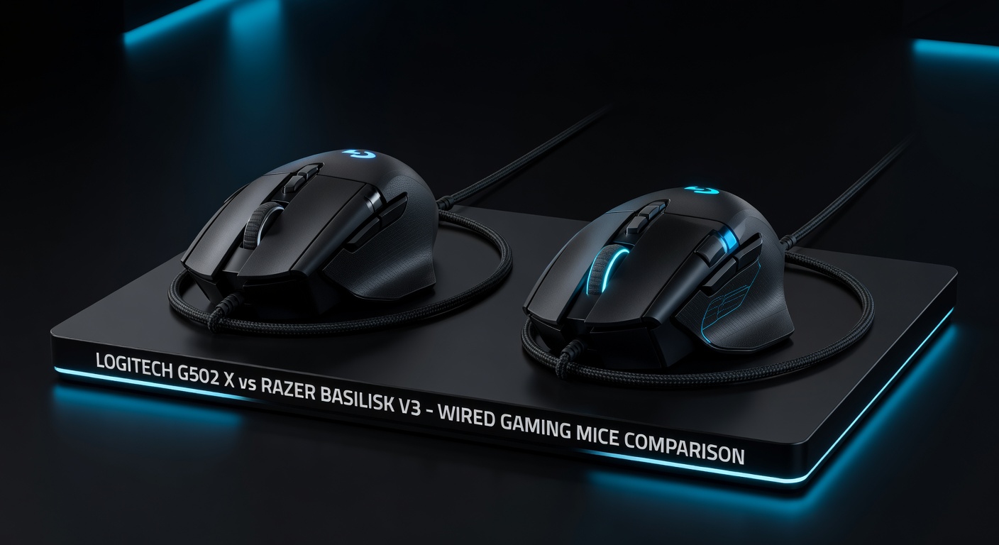 Logitech G502 X vs Razer Basilisk V3 wired gaming mouse comparison
